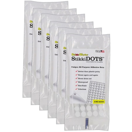 Stikkiworks Stikki Dots Reusable Adhesive, PK600 STK02100-6